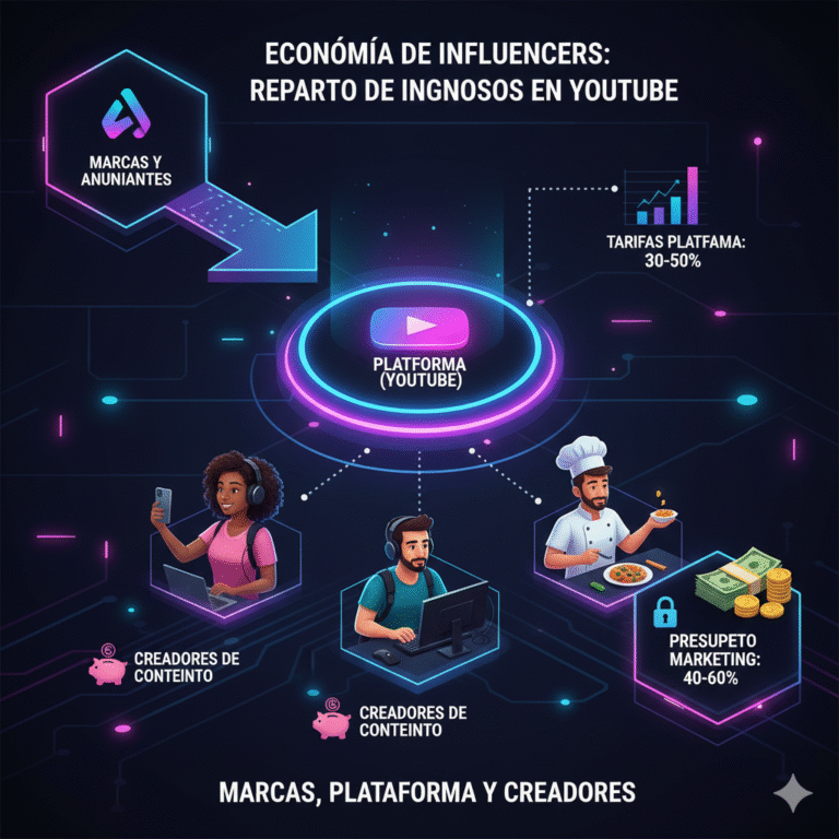 Economía de los influencers: cómo se reparten realmente los ingresos entre marcas, plataformas y creadores